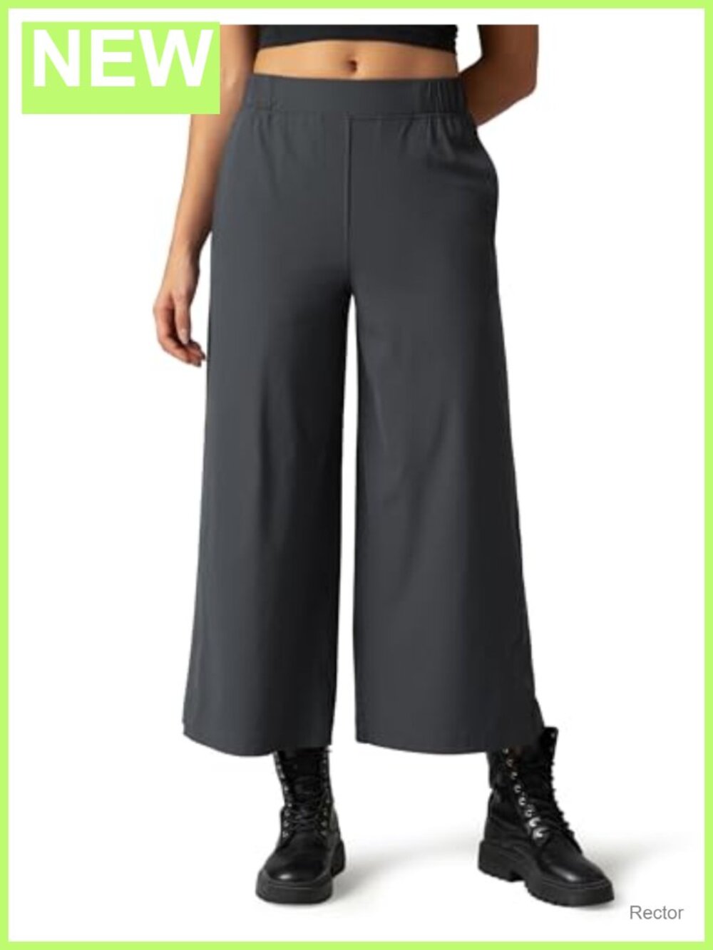Women's Wide Leg Cropped Lounge Pants High Waisted Soft Stretch with Pockets